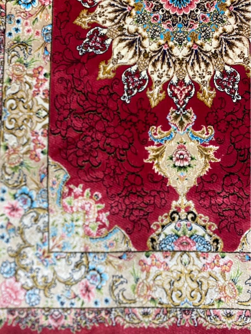 最高級希少作 ペルシャ絨毯 イラン クム産シルク100% 手織り　289万ノット