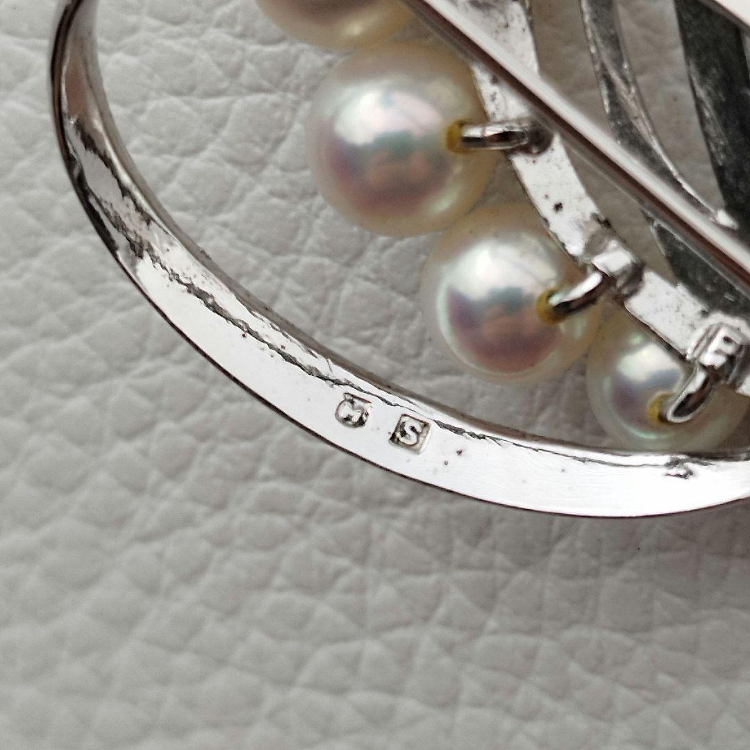 ミキモト　ブローチ　あこや真珠　パール　6粒　5.5〜7.0mm　MS刻印