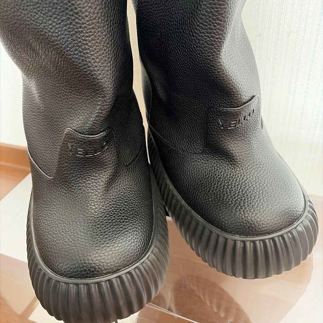 YELLO FLAT TIRE ブラックロングブーツ Mサイズ