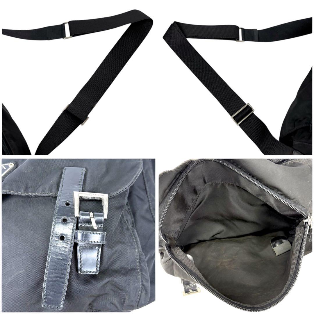 プラダ　PRADA メッセンジャーバッグ　トライアングルロゴ　ブラック　ナイロン