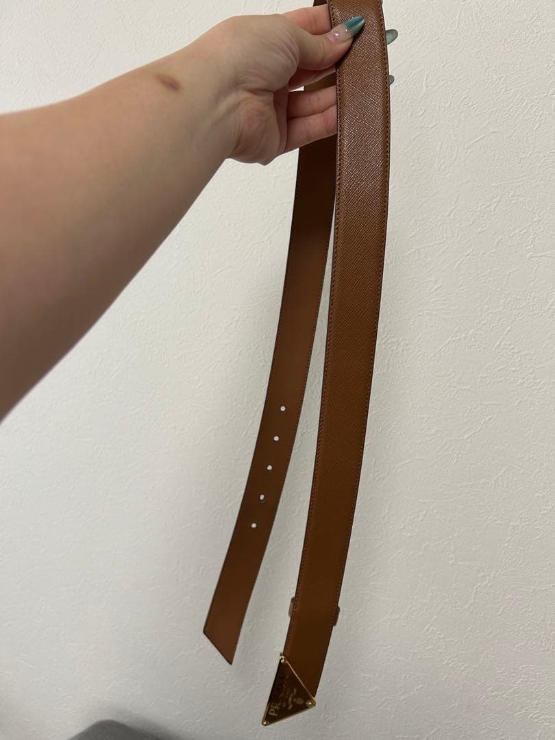 PRADA プラダ サフィアーノレザー ベルト キャメル　美品