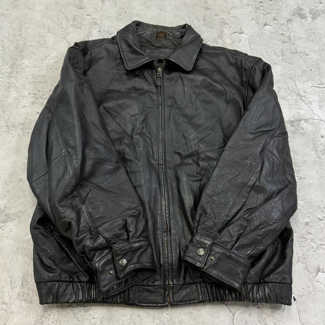 セ*ィ様 セントジョンズベイ　ブルゾンタイプ　レザージャケット　古着　ダークブラ