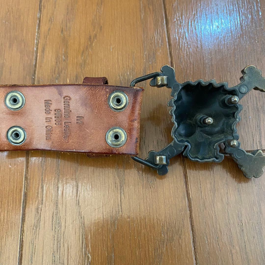 オークリー スカルベルト レザー ブラウンM