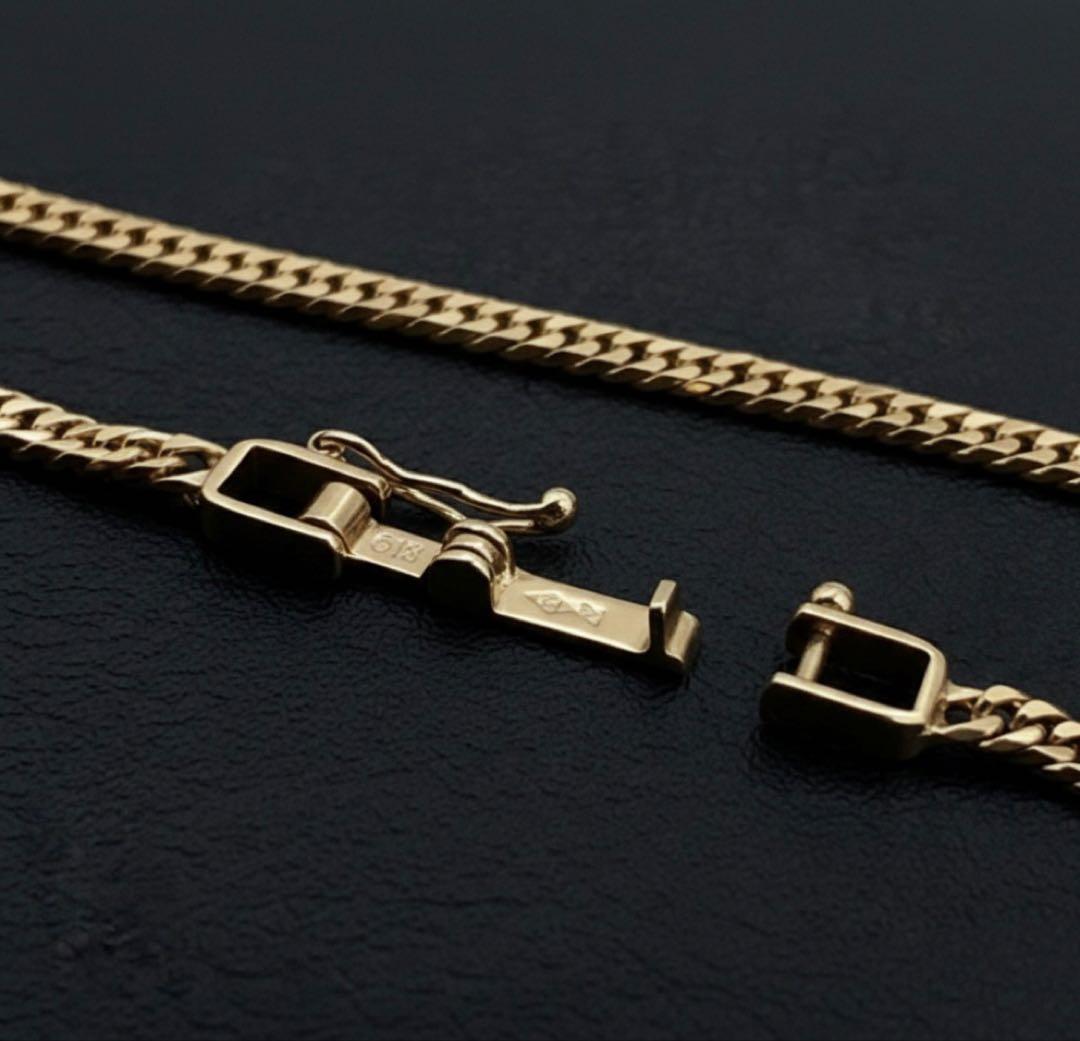 K18 6面カットダブルネックレス 10g 50cm