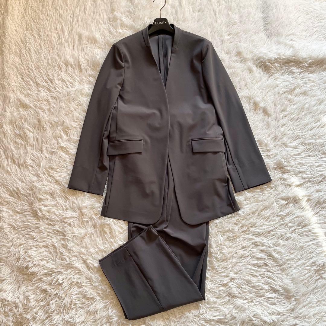 未使用級✨ プラステ ハイストレッチトリコットカラーレスジャケット セット L