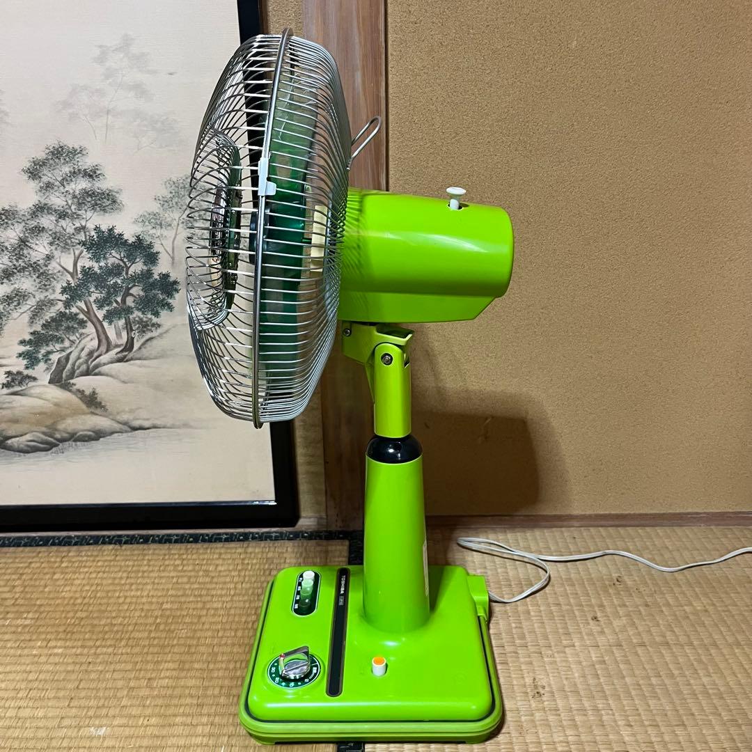 昭和レトロ　レトロポップ　グリーンファン　東芝扇風機　30cm 4枚ファン