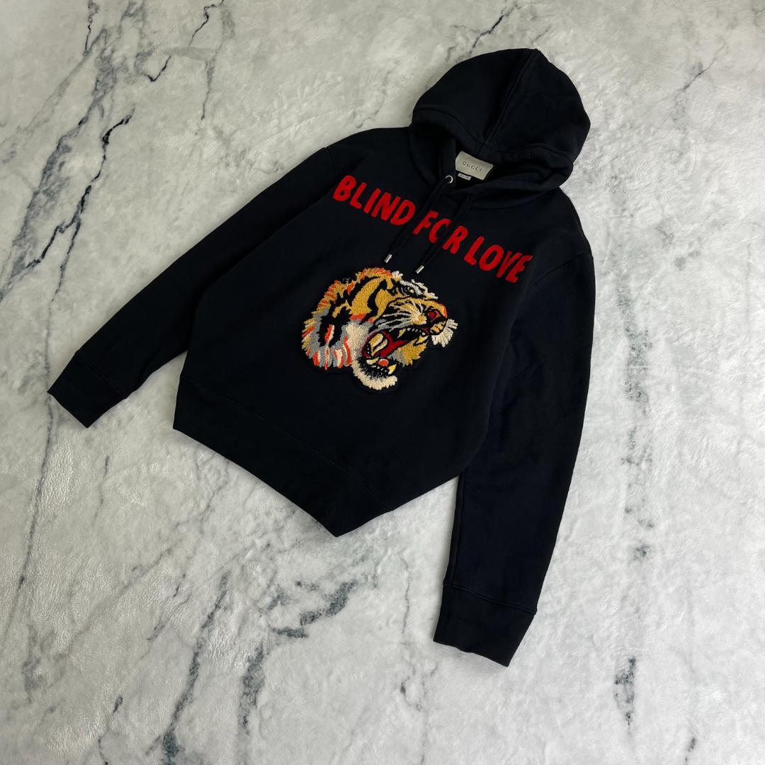 【超人気モデル・最高級の逸品】グッチ☆タイガーパイル刺繍ロゴパーカー/2981.