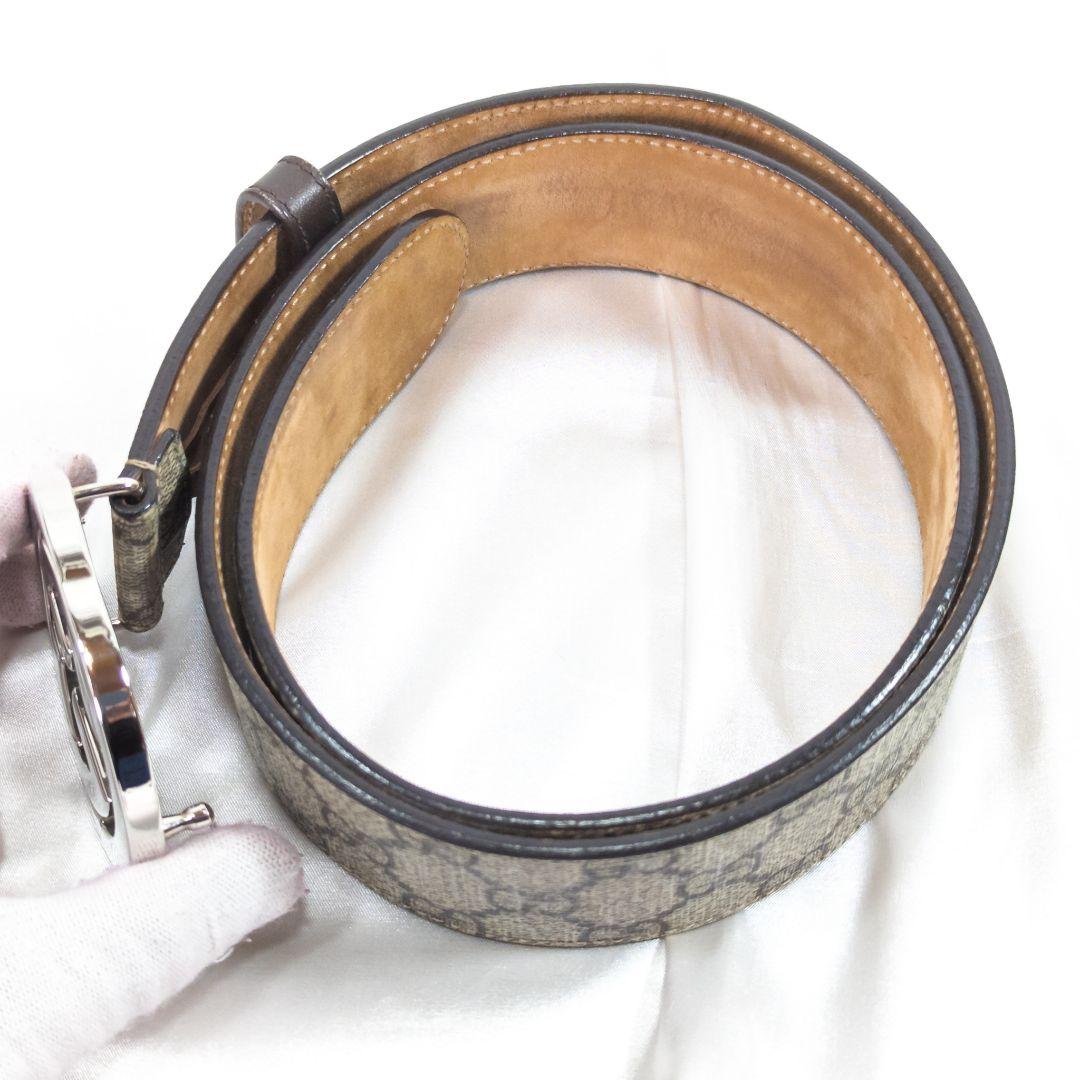 【美品】 GUCCI グッチ インターロッキングG メンズベルト GGスプリーム