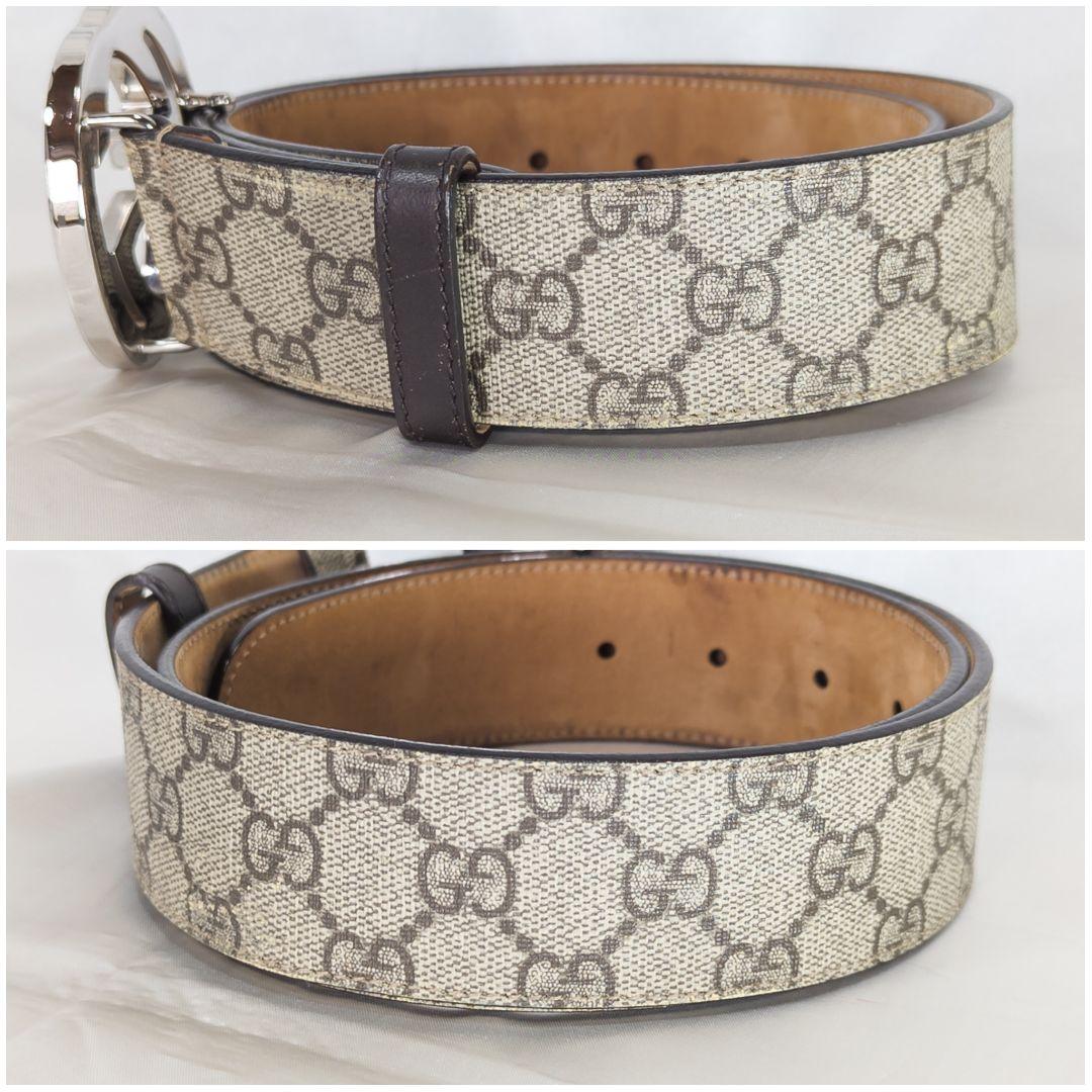 【美品】 GUCCI グッチ インターロッキングG メンズベルト GGスプリーム
