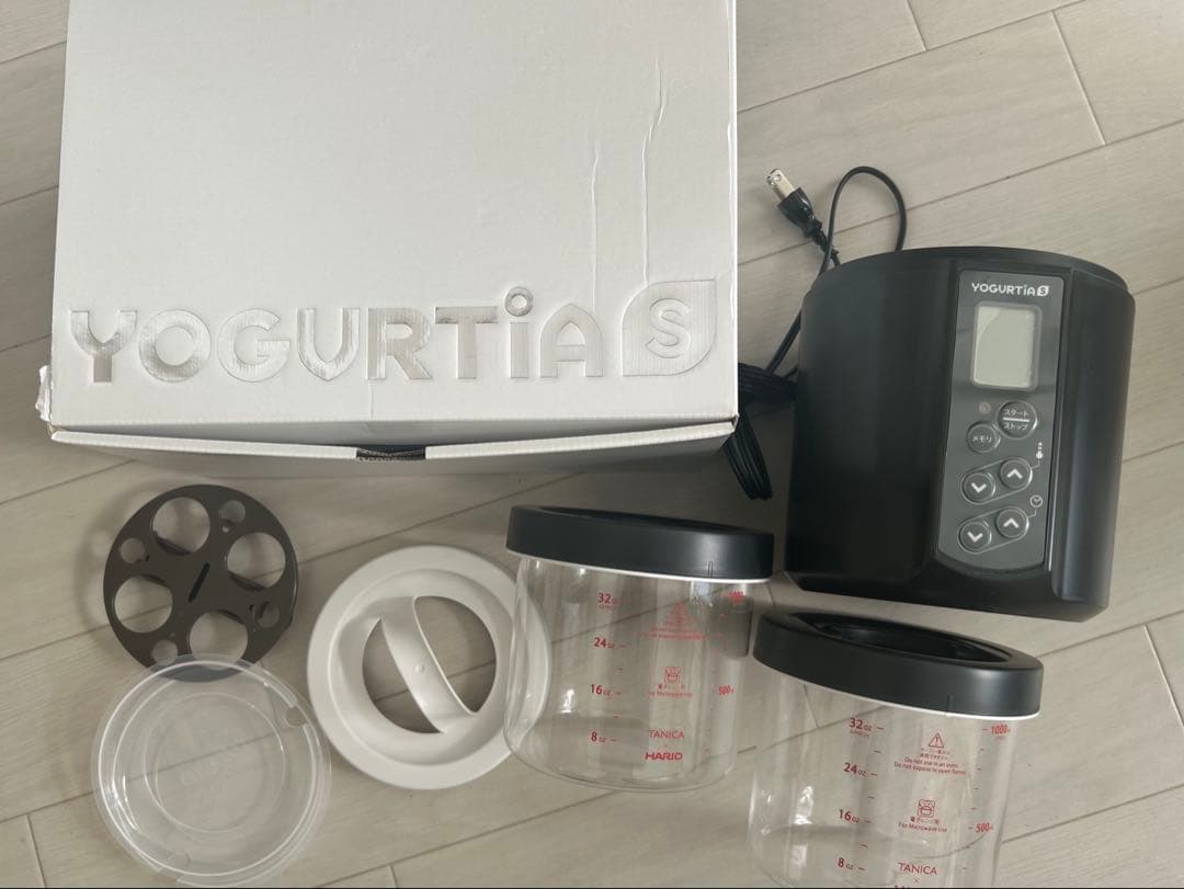 ヨーグルティアSブラック ガラスセット