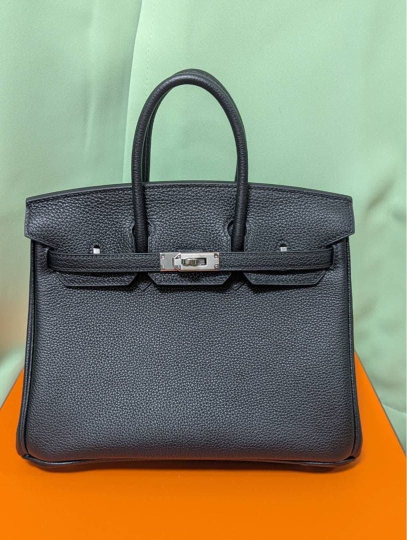 お値下げ中！バーキン25cm黒S金具 トゴ素材