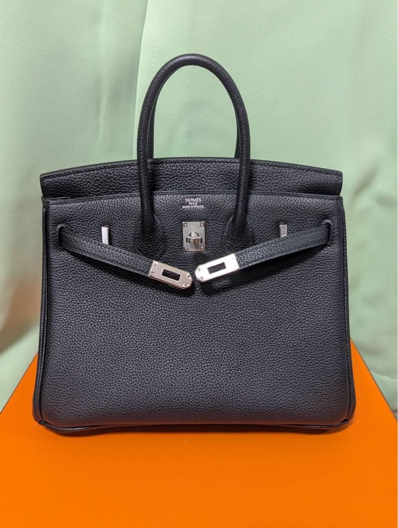 お値下げ中！バーキン25cm黒S金具 トゴ素材