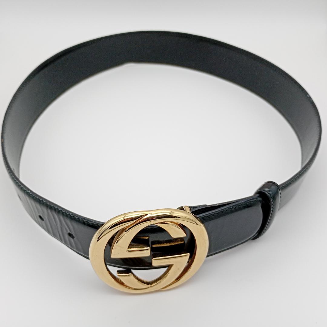 GUCCI ブラック ダブルGロゴ ベルト 70/28