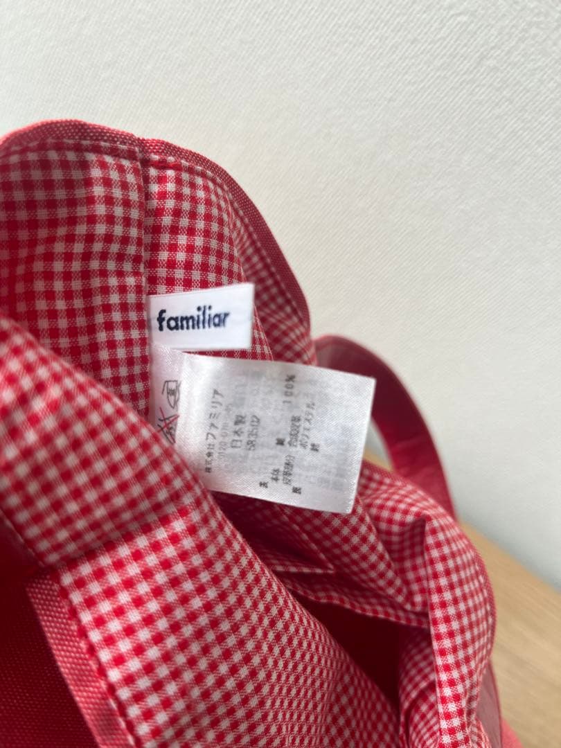 familiar ファミリア 赤デニム地 ミニトートバック