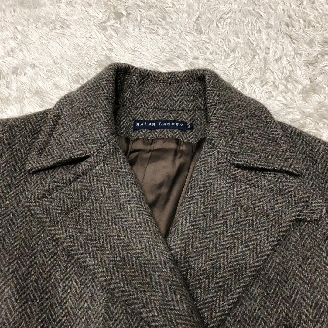 Ralph Lauren アルパカ ツイード ダブルチェスターコート ベルト M