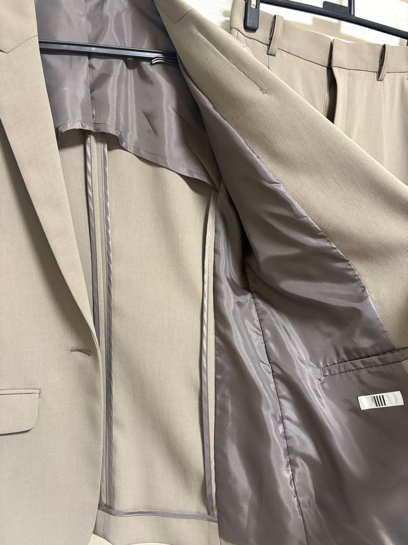 値下げ❗️【極美品】スーツセレクト　セットアップ　スーツ　モカベージュ　フォーマル