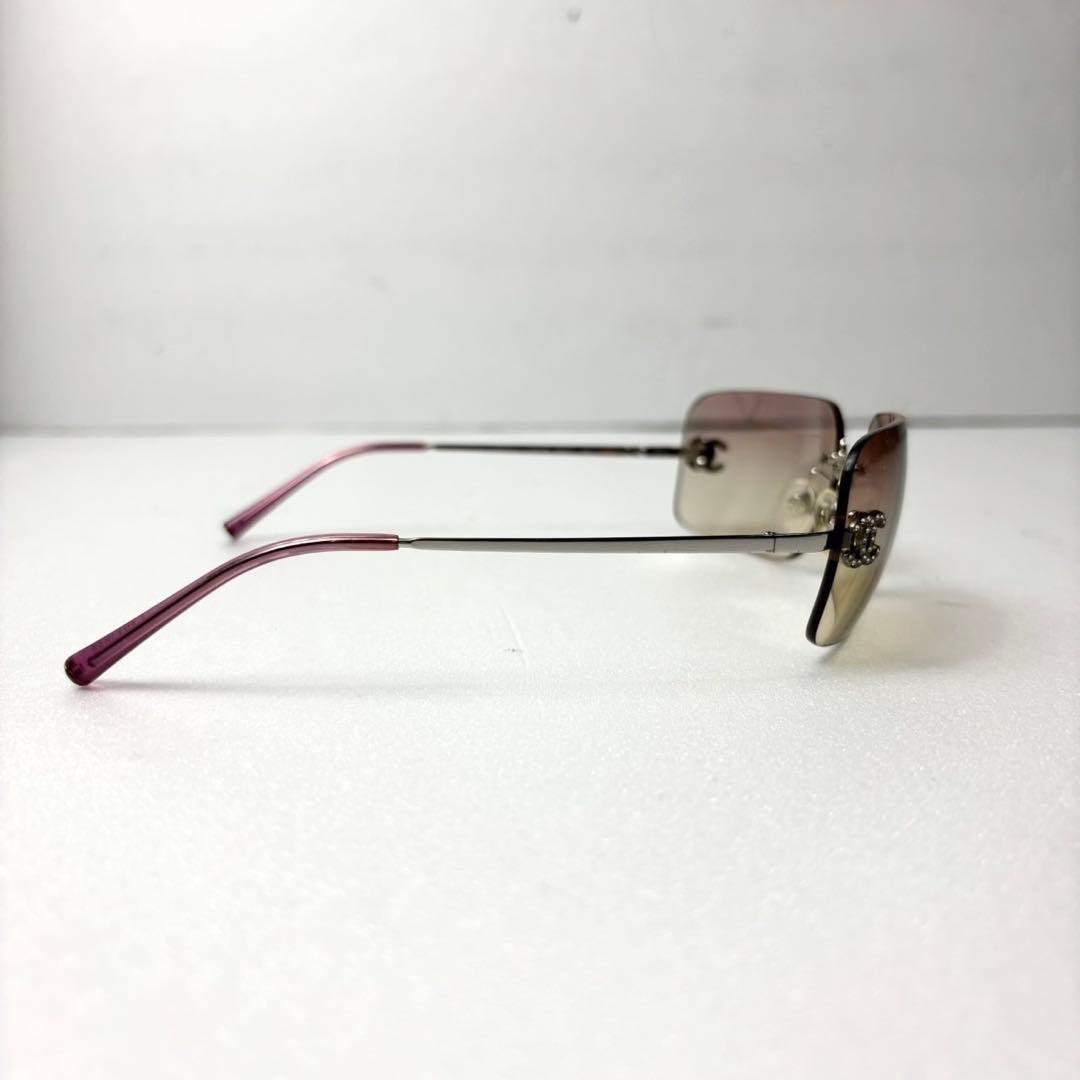 CHANEL サングラス リムレス 4017-d ピンク ストーン ココマーク