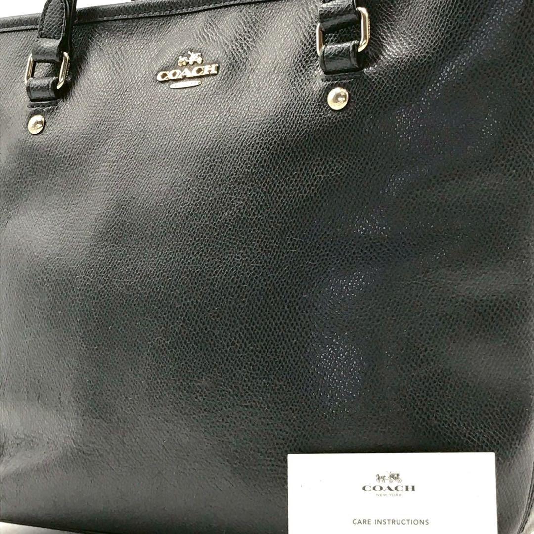 美品/定価10万✨コーチ トートバッグ A4収納可能 レザー ブラック 肩がけ