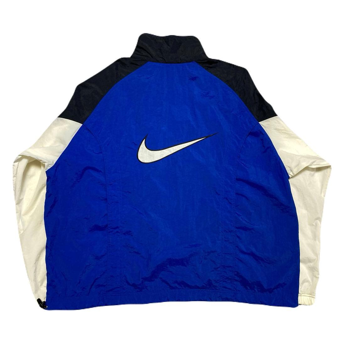 NIKE 90s 銀タグ ナイロンジャケット ビッグスウッシュロゴ XXL