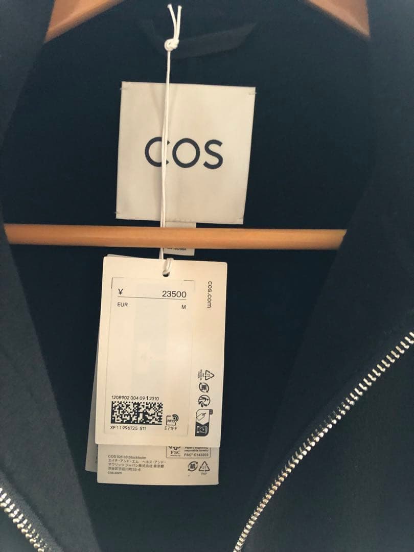 COS ダブルフェイスウールショートジャケット　ブラック　Mサイズ　短丈