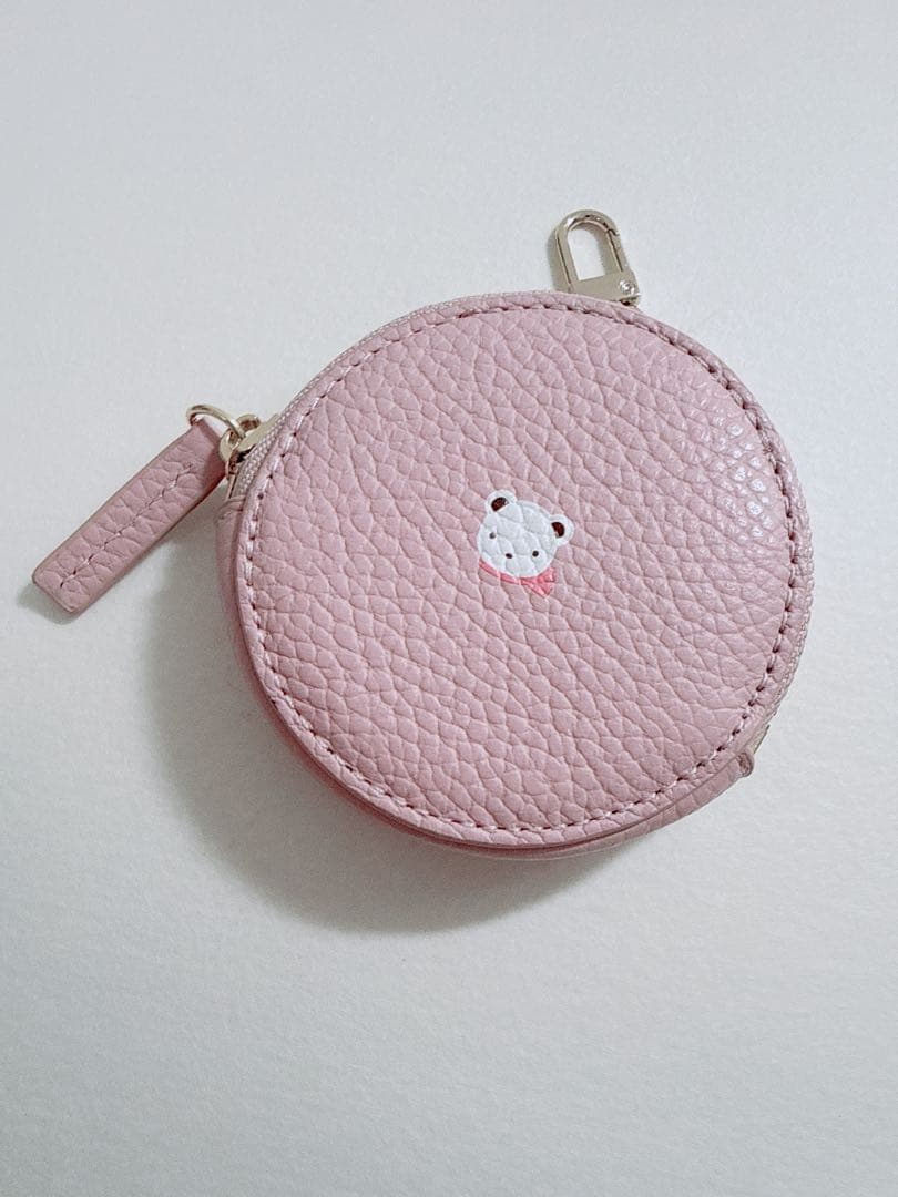 新品　ファミリア　レザーポーチ　ピンク　チャーム　小物ポーチ　ケース