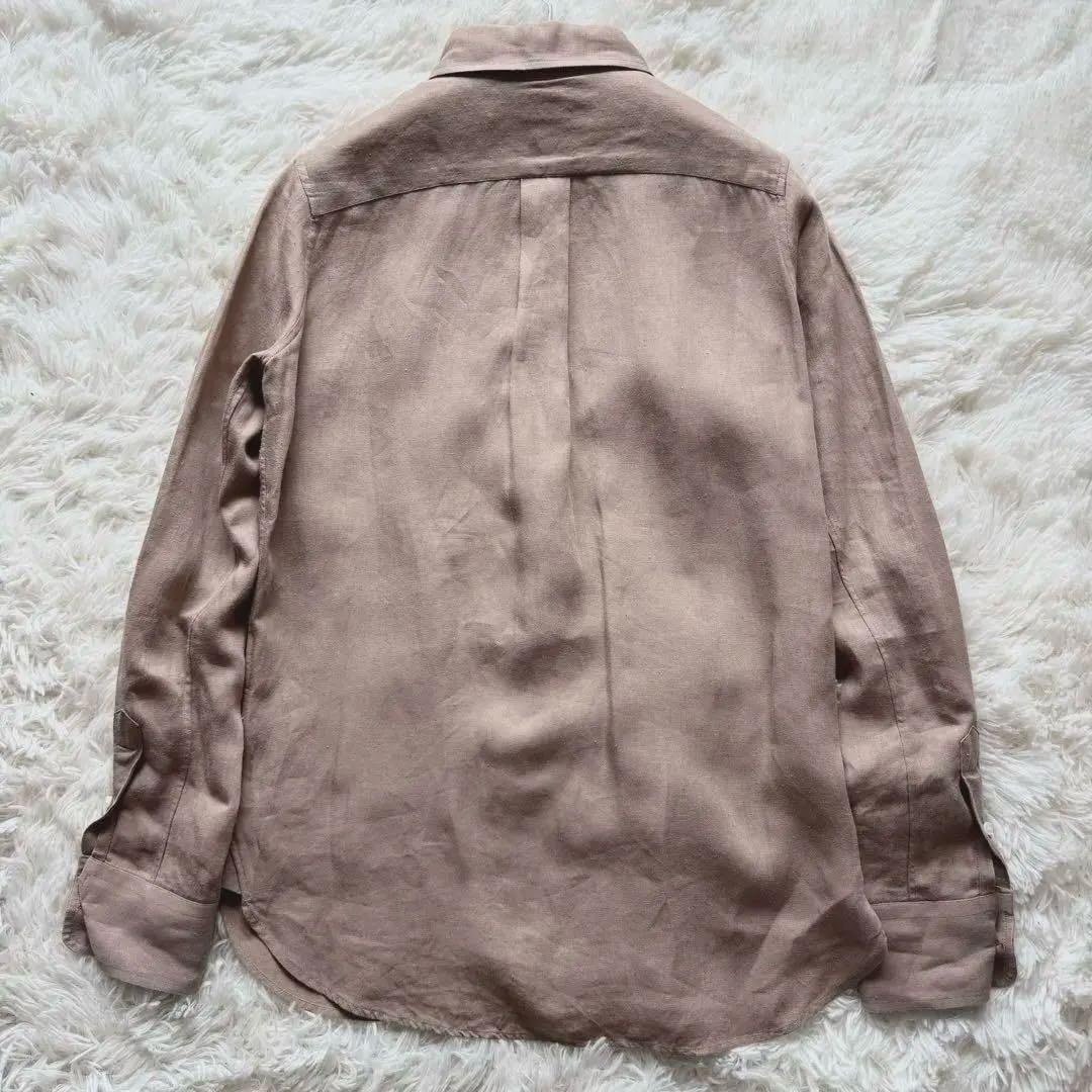 MADISONBLUE サンドベージュ 名品 マダムシャツ リネン100% 刺繍