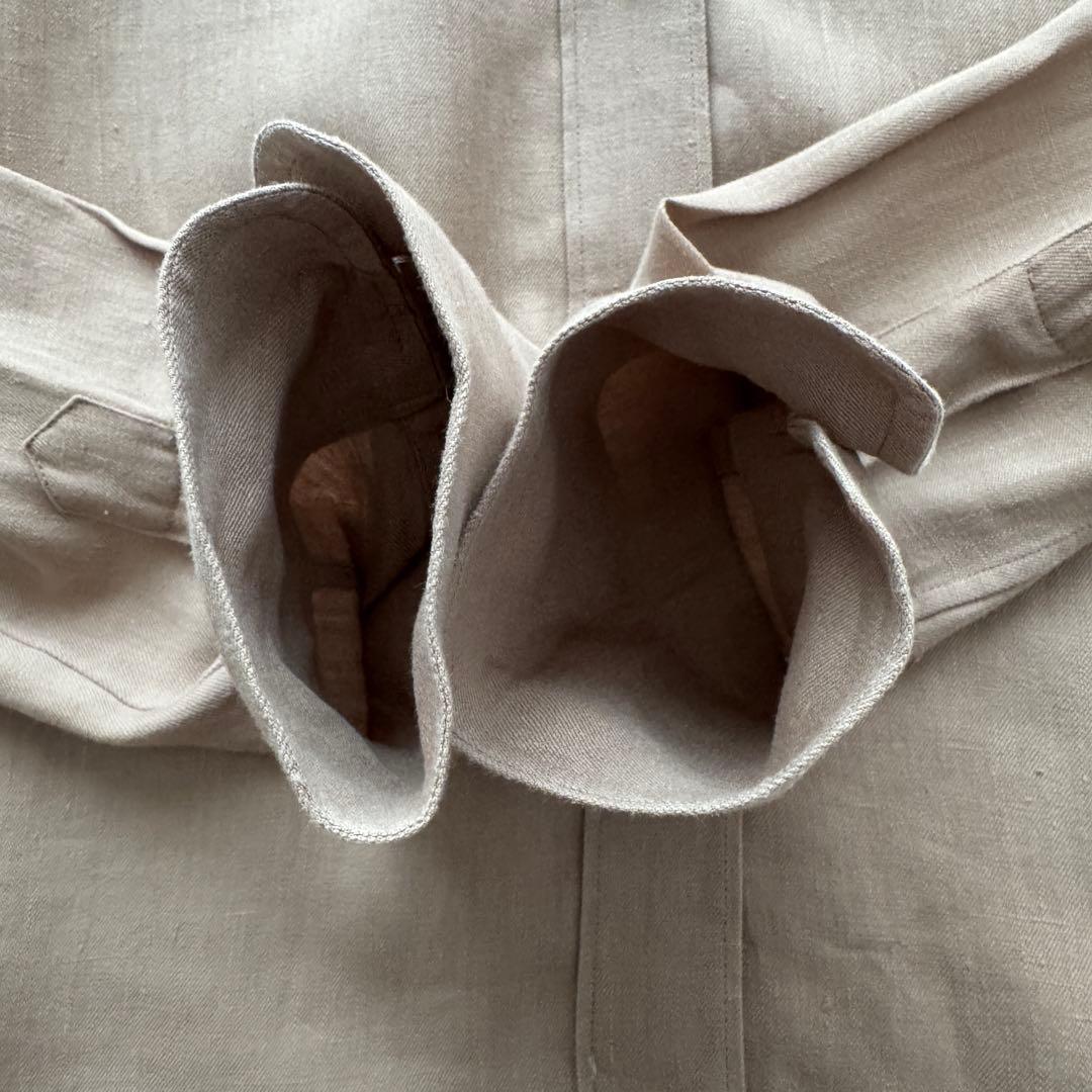 MADISONBLUE サンドベージュ 名品 マダムシャツ リネン100% 刺繍