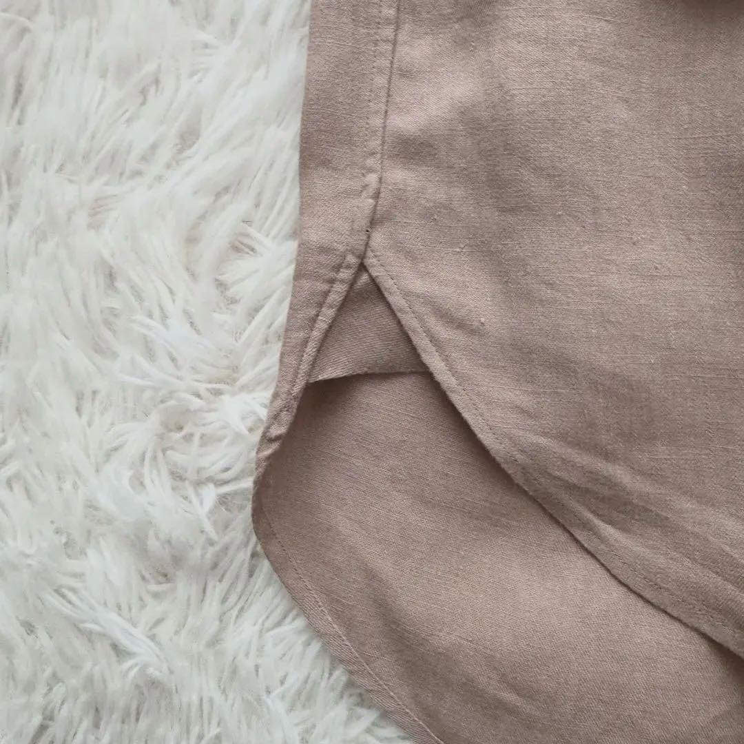 MADISONBLUE サンドベージュ 名品 マダムシャツ リネン100% 刺繍