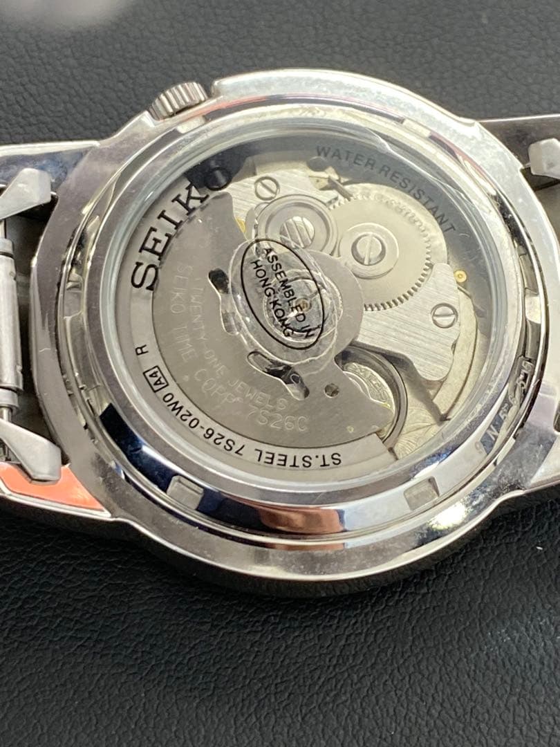 セイコー5 メタルバンド 腕時計 自動巻き デイデイト 裏スケルトン