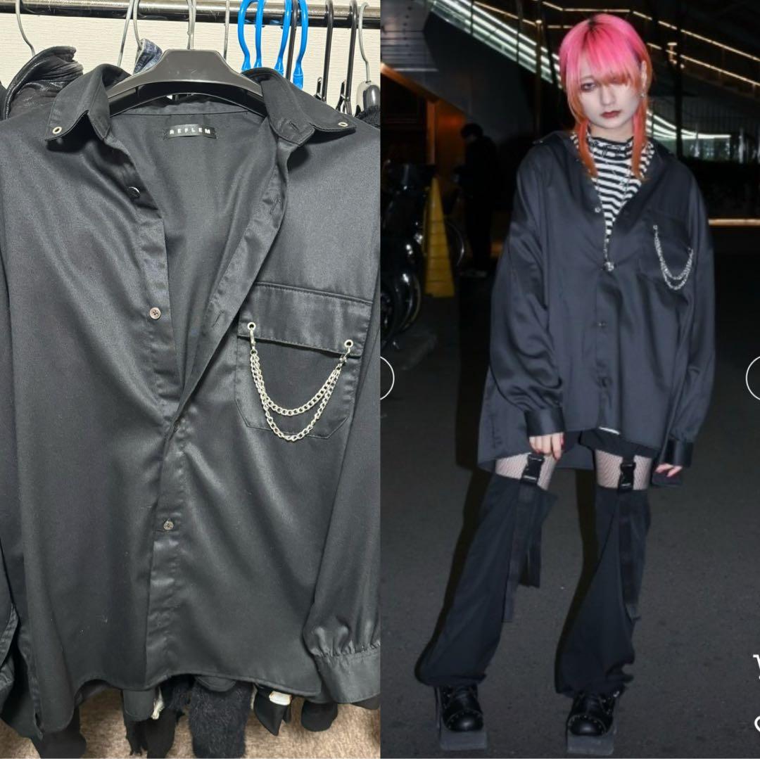 00s REFLEM、TRAVAS TOKYO チェーン付きシャツ、地雷系、V系