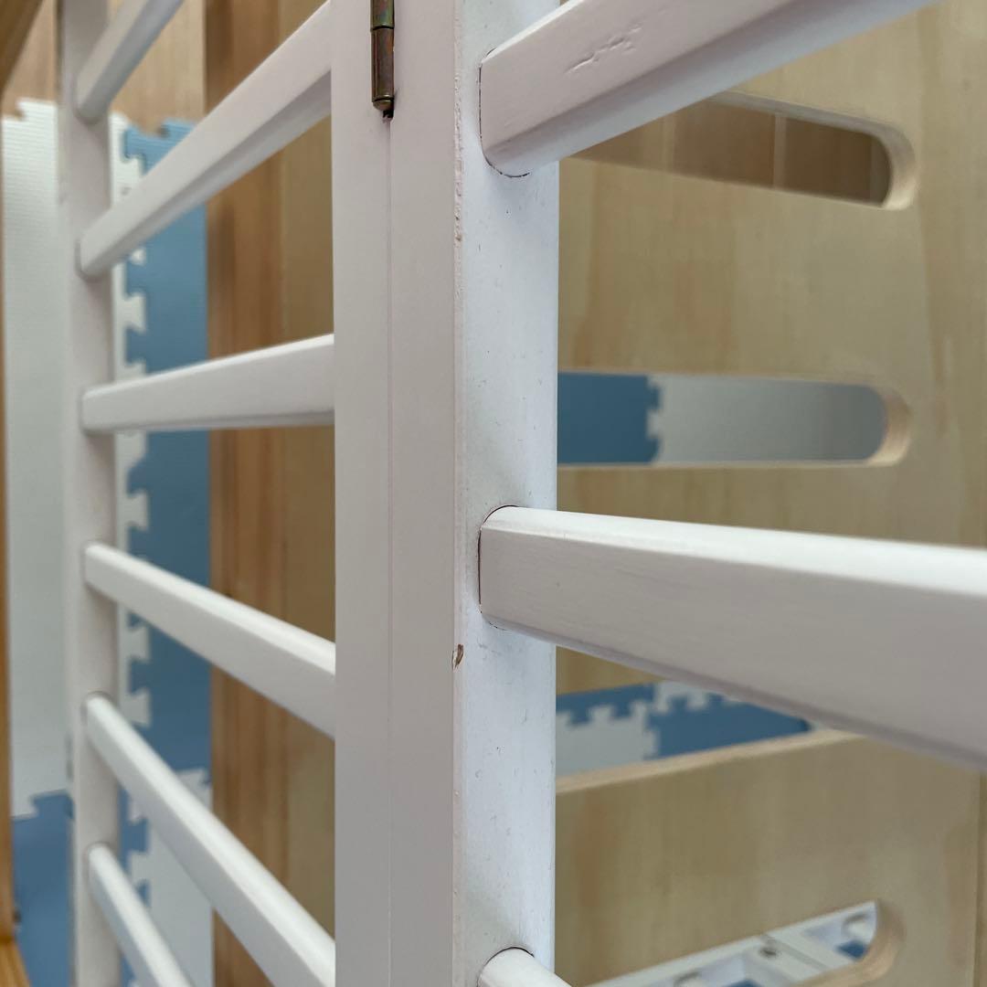 大和屋　パタンⅡ ホワイト木製ベビーベッド 60x90cm