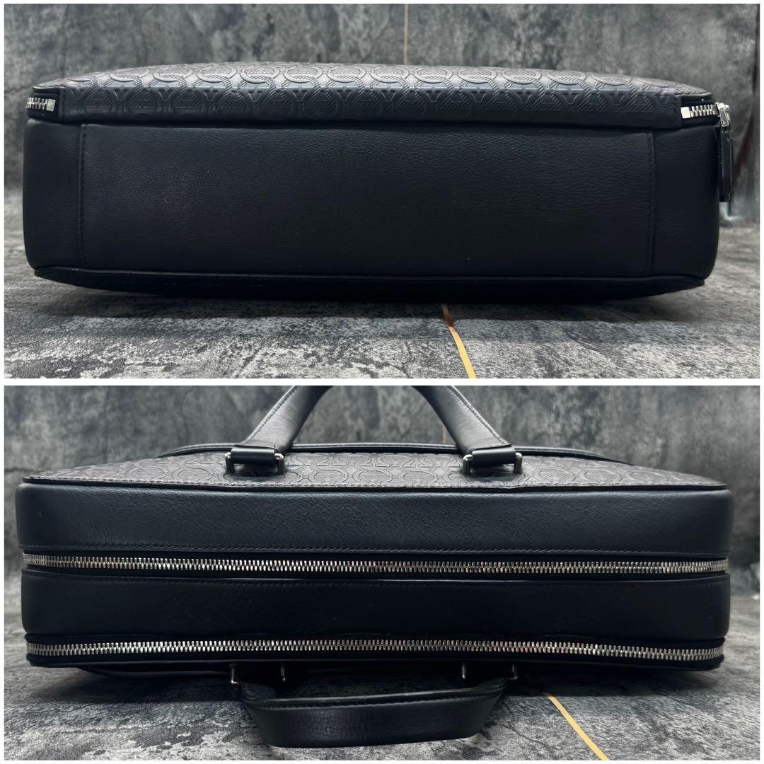 現行 極美品✨フェラガモ エンボス ガンチーニ ブリーフケース ２室 2way