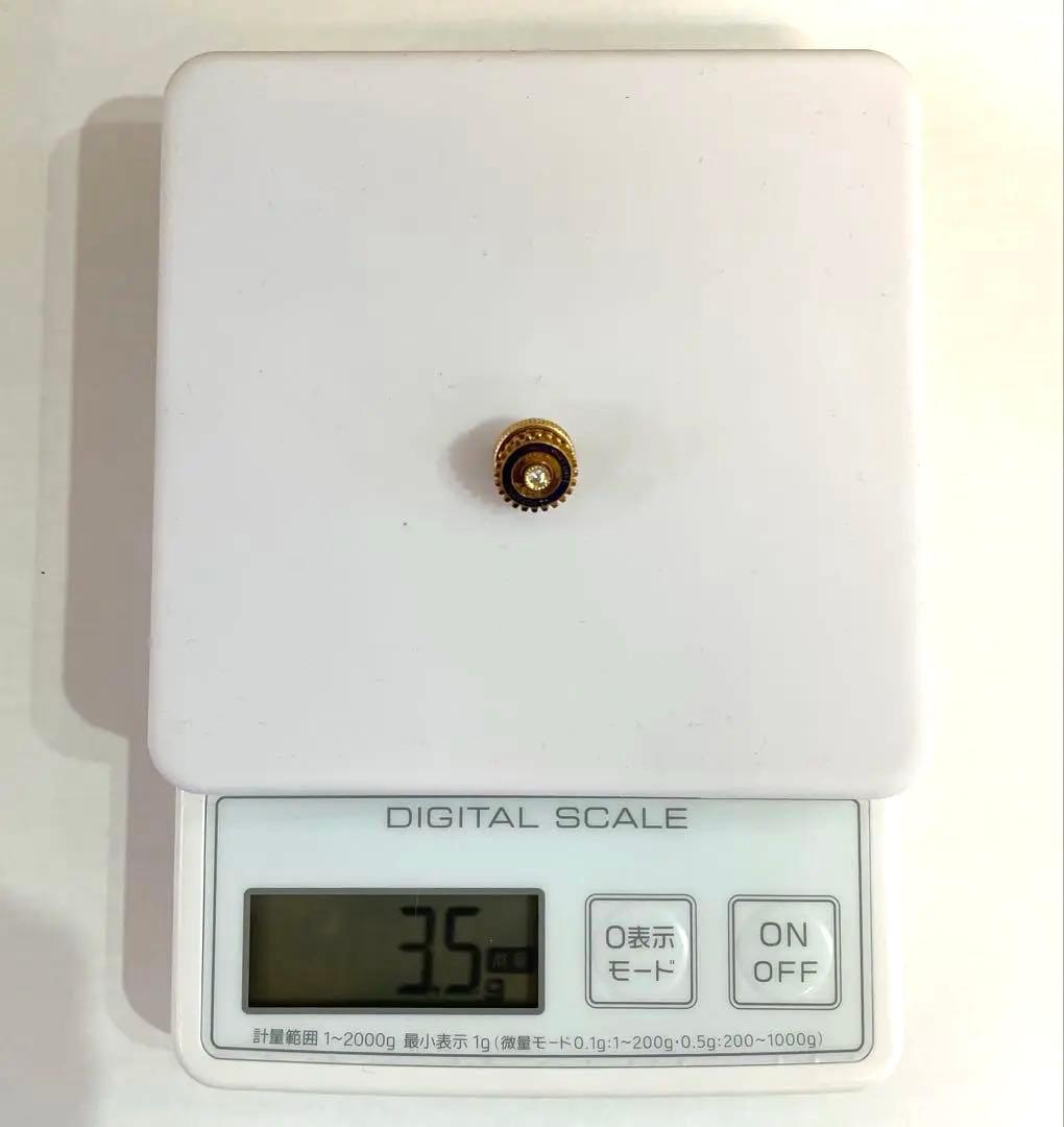 K18 刻印 ダイヤモンド 国際ロータリー ピンバッジ 襟章 重量3.5g