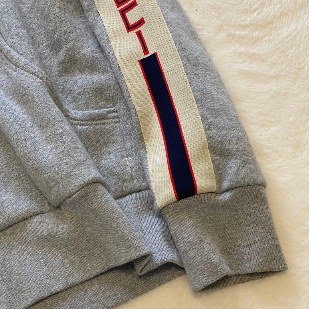 GUCCI テクニカルライン ロゴ フルジップ スウェット パーカー グレー