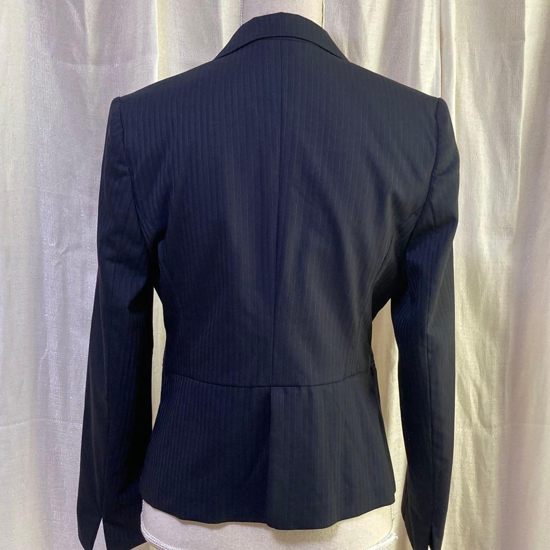 エヌライン セットアップ パンツ ネイビー ストライプ シルク混 大きいサイズ