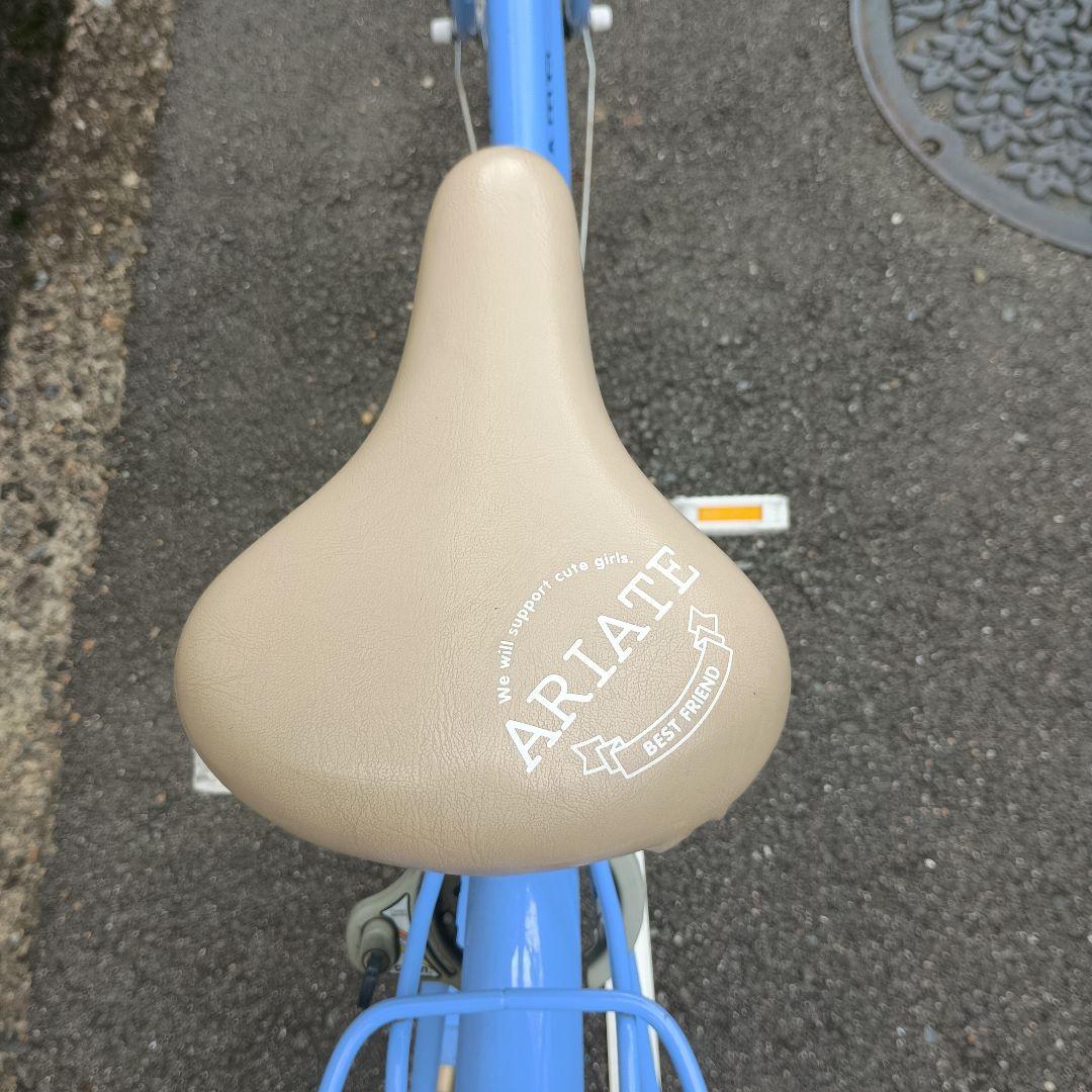 【手渡し限定】ARIATE 青色 子供用自転車 前カゴ付き　22インチ