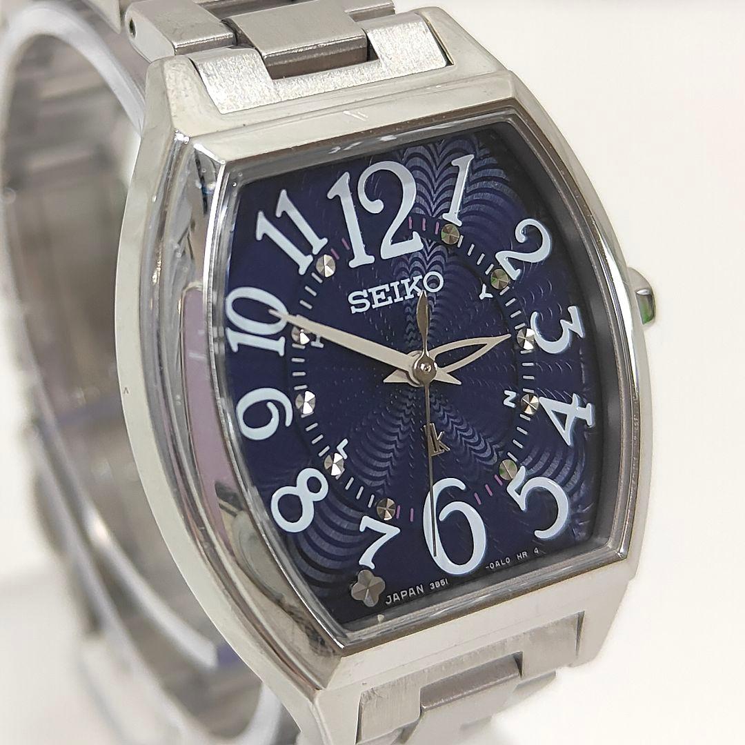 ルキア セイコー ネイビー トノー型 レディース腕時計