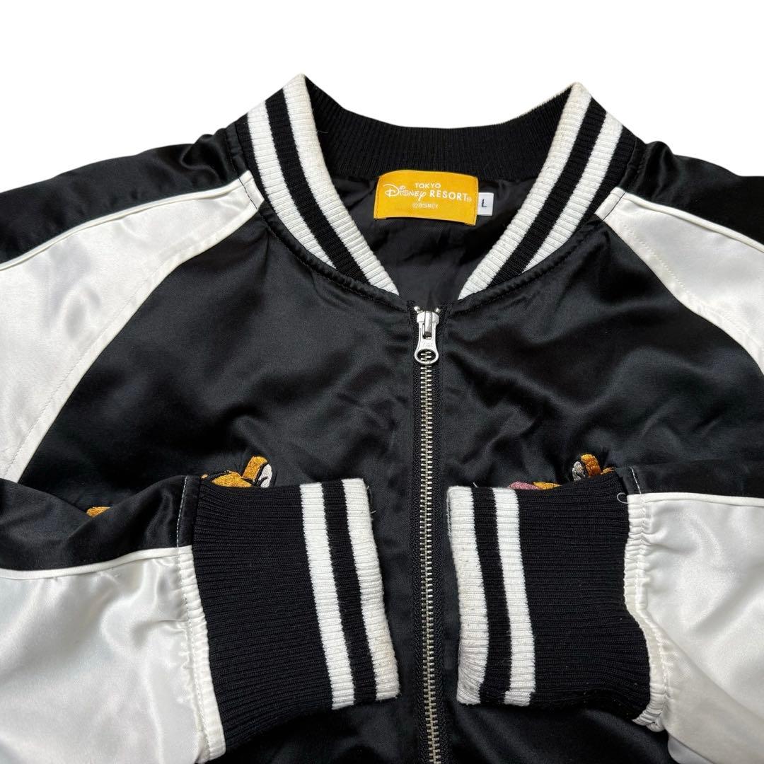 ★tigger★L スカジャン disny ブラック 刺繍 ジャケット