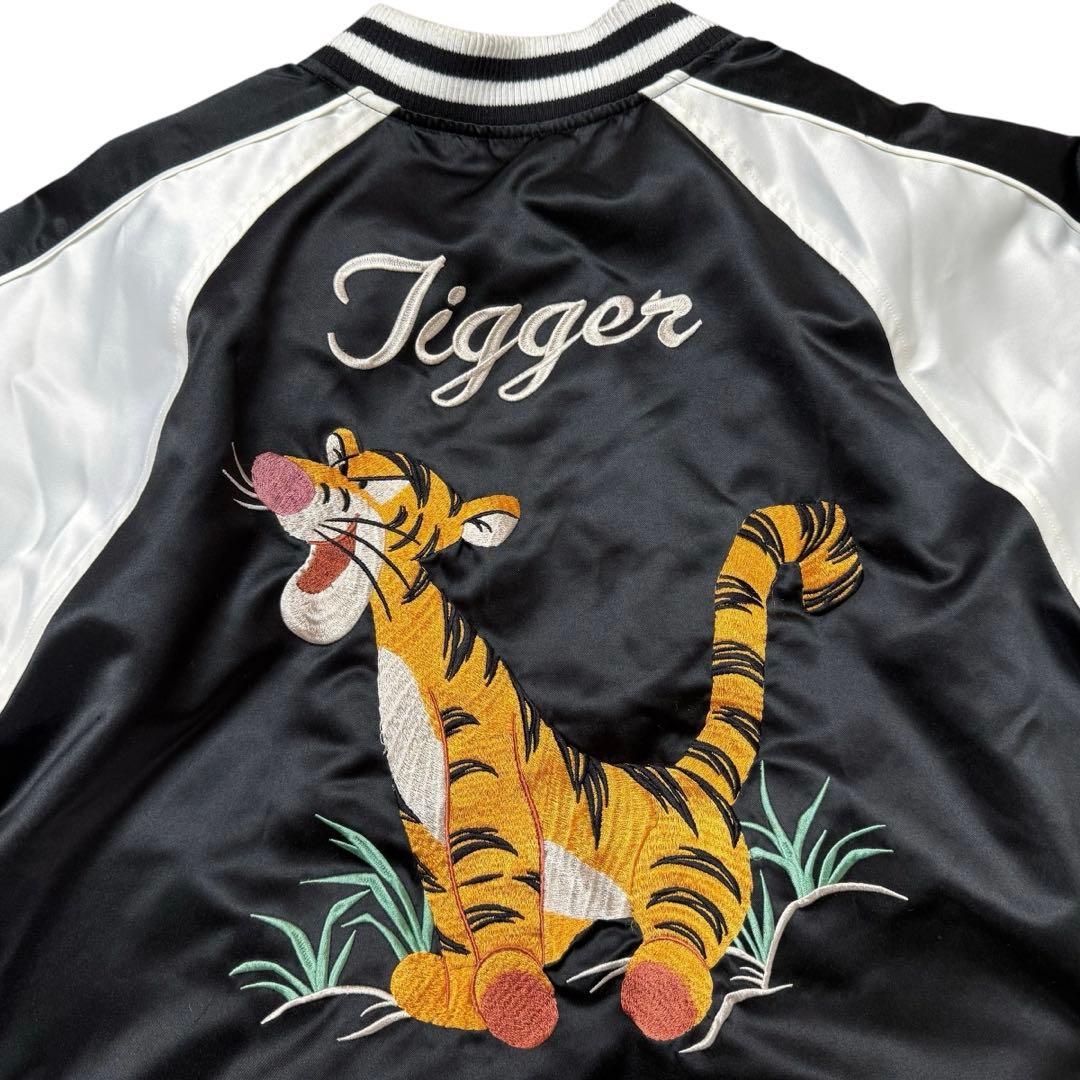 ★tigger★L スカジャン disny ブラック 刺繍 ジャケット