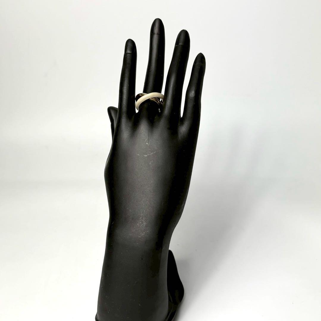 ボッテガヴェネタ ダブルツイスト　リング　ゴールド　ベージュ　9号　ag925.