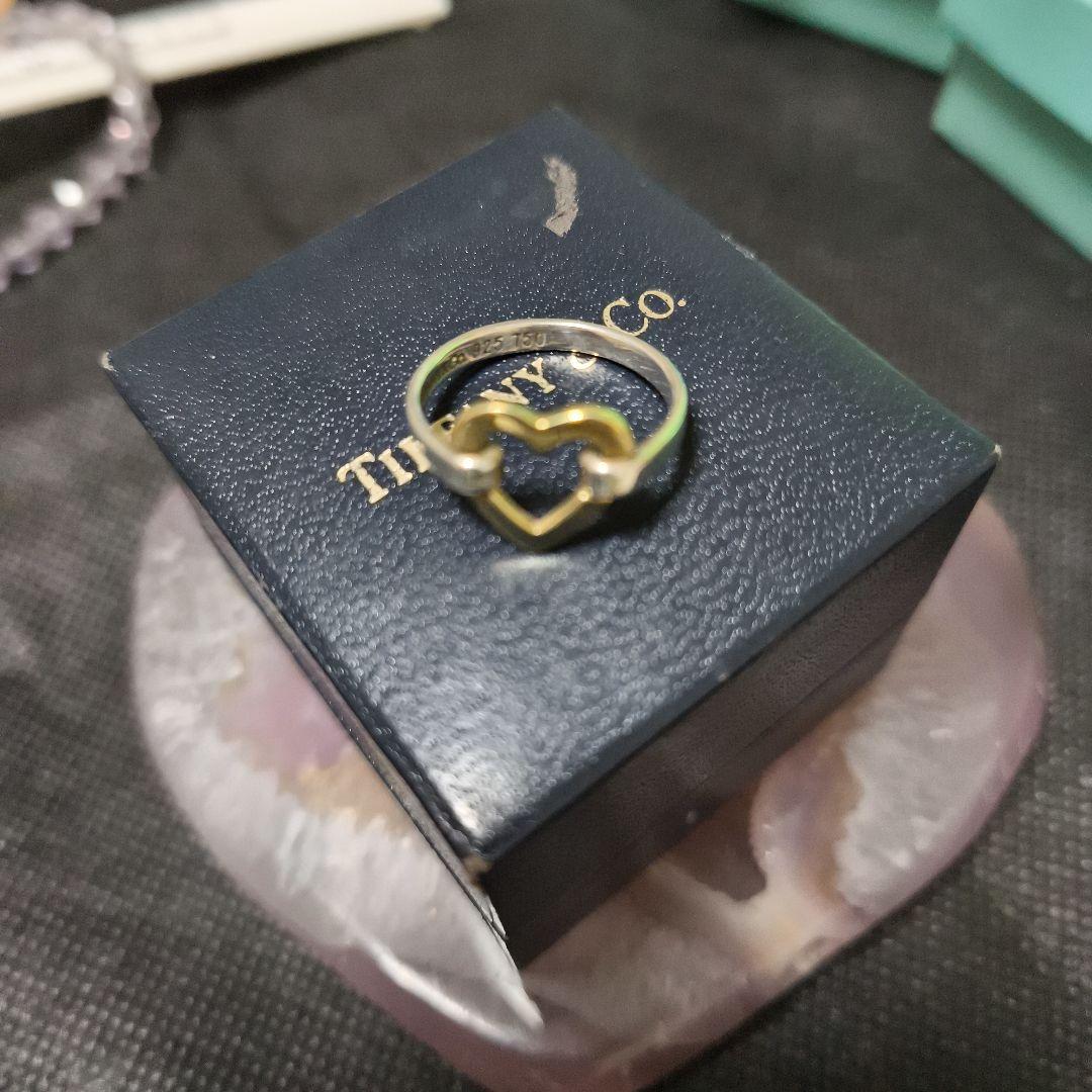 廃盤　 ハート型リングハート　オープン　リンク　コンビ10号 750 925