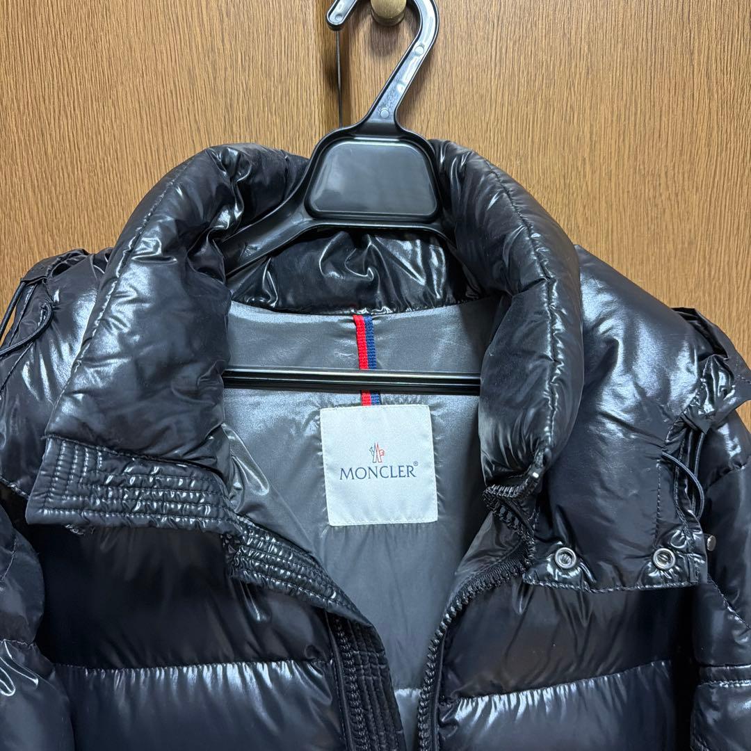 【古着】MONCLER 黒 ダウンジャケット フード付きLサイズ