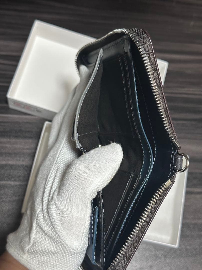 新品未使用TAKEO KIKUCHI 「セミサイズ長財布」ダークブルー