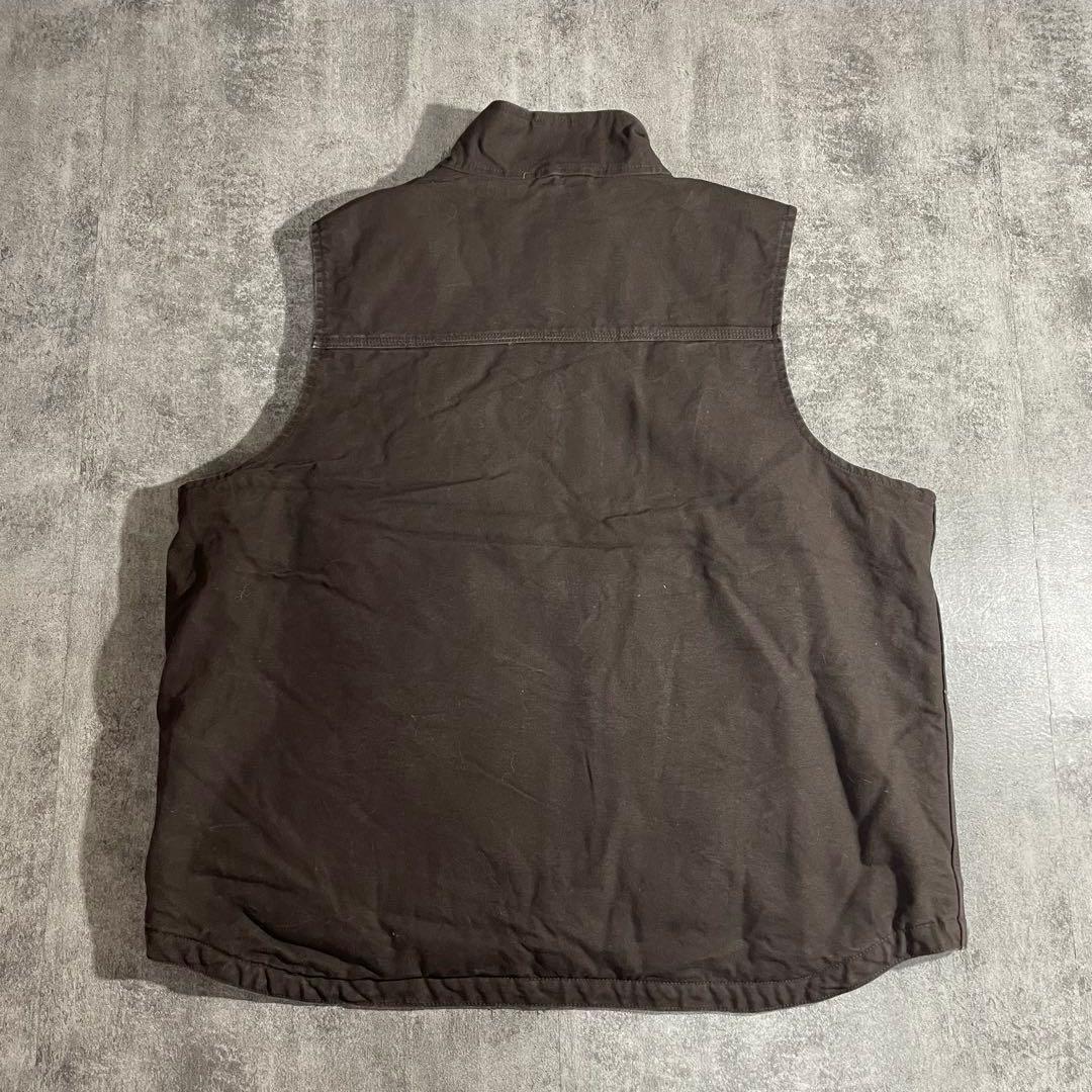 【Ksガレージ】カーハート古着ダックベスト 裏ボア ブラウン00'sフェード