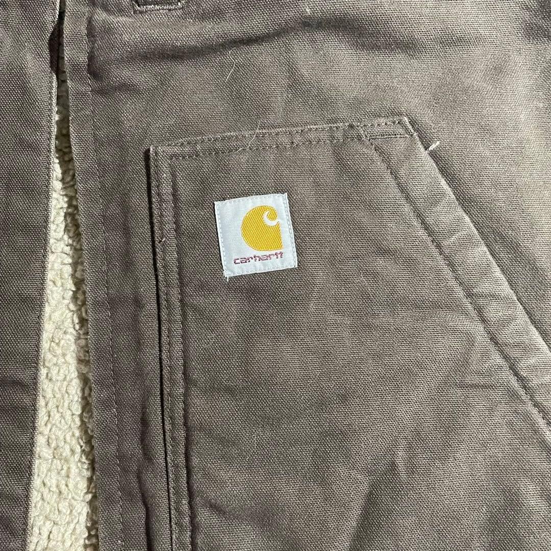 【Ksガレージ】カーハート古着ダックベスト 裏ボア ブラウン00'sフェード