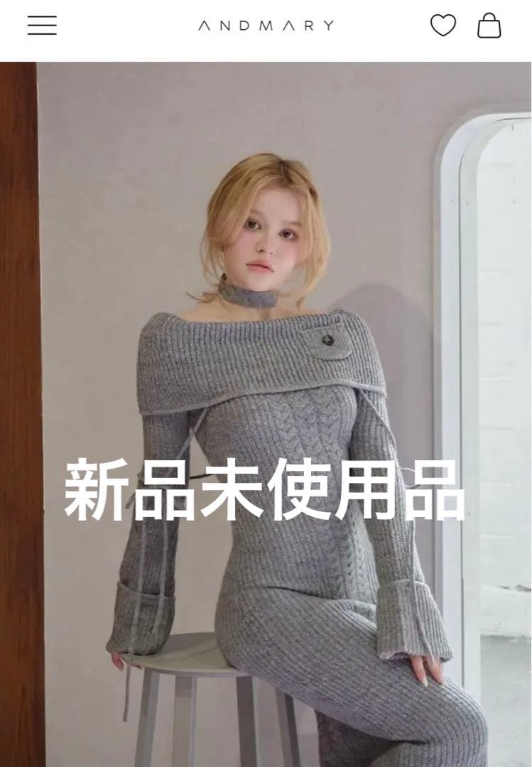 新品タグ付きandmary アンドマリーMay cable knit dress