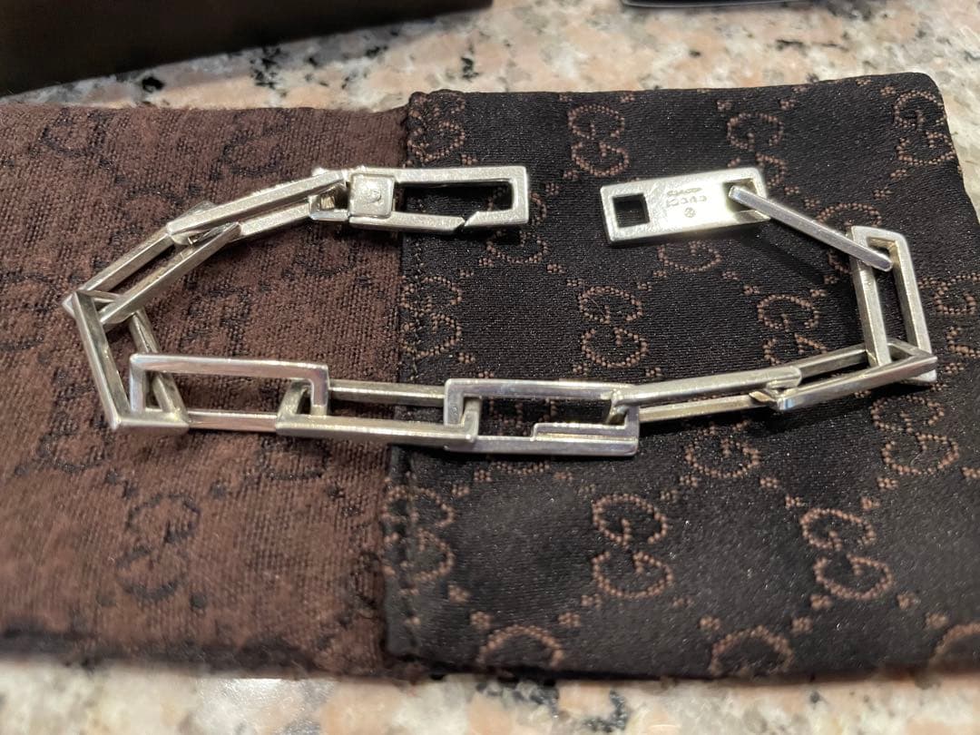 週末セール✮【GUCCI】スクエアリンクチェーンブレスレット silver925