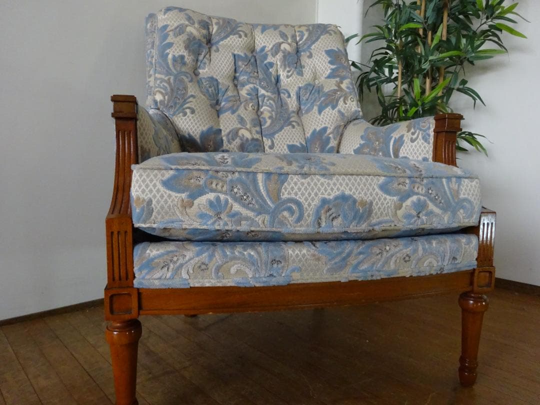 ドレクセルヘリテイジ　アップホルスタリー　イージーチェア　1Pソファ　超美品