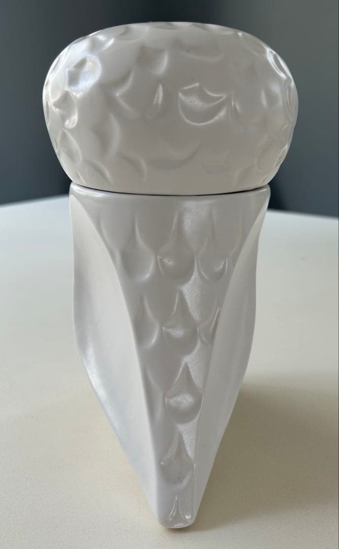 ジョナサンアドラーフクロウ型ホワイト陶器小物入れ