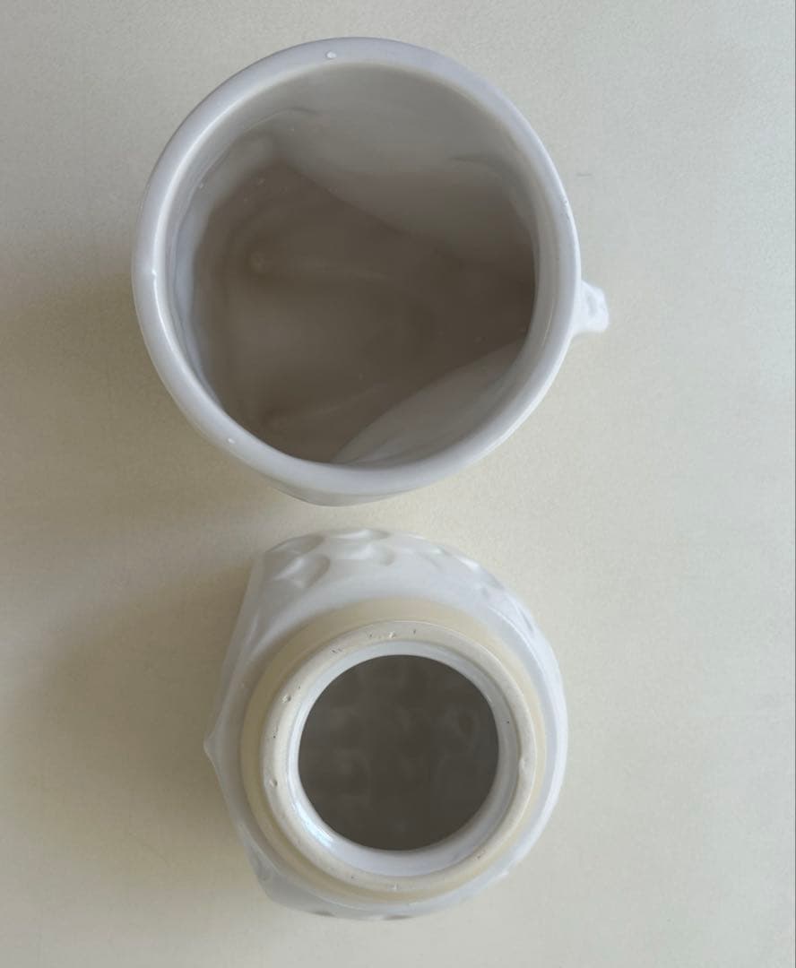 ジョナサンアドラーフクロウ型ホワイト陶器小物入れ